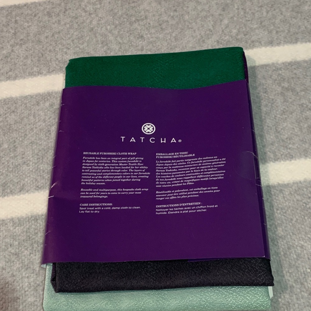 Tatcha Cloth Wrap Set in Green, Black, and Mint